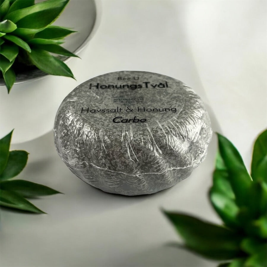 Honungstvål med havssalt “Carbo” från Nektargården – naturlig handgjord tvål för hudvård