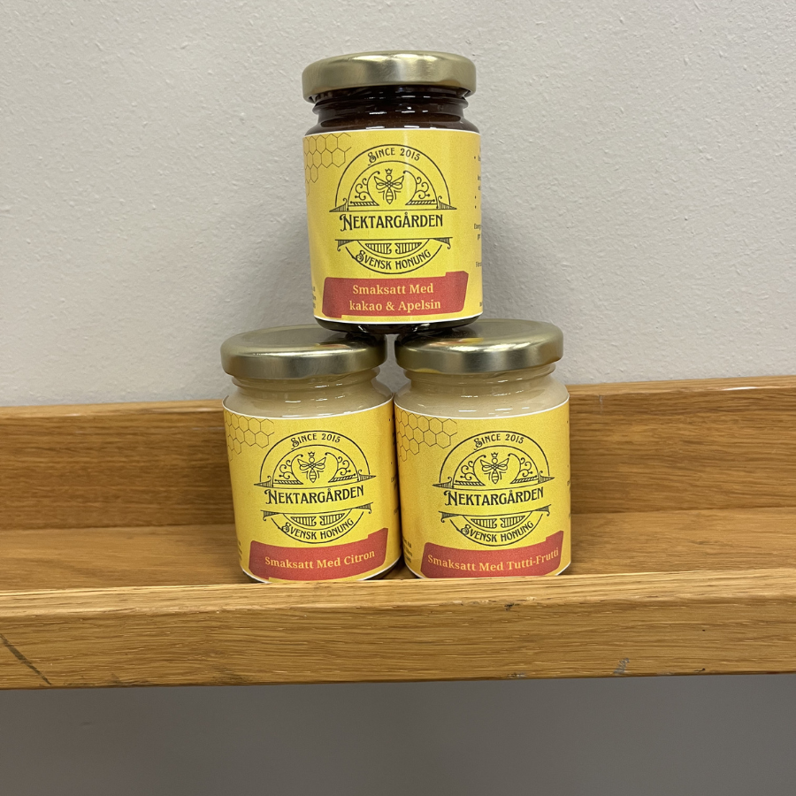 Honungspaket – smaksatt honung (kakao & apelsin, citron, tuttifrutti)
