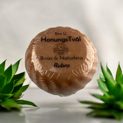 Honungstvål med bivax och naturlera “Rubra” från Nektargården – naturlig handgjord tvål för hudvård