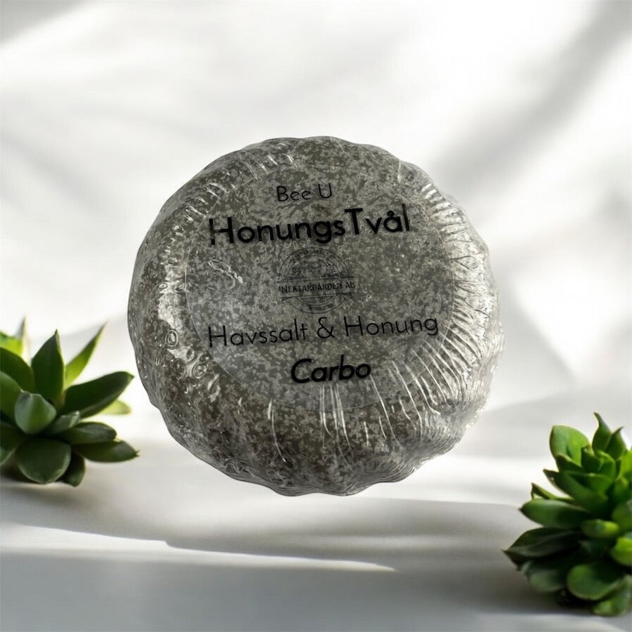 Honungstvål med havssalt “Carbo” från Nektargården – naturlig handgjord tvål för hudvård