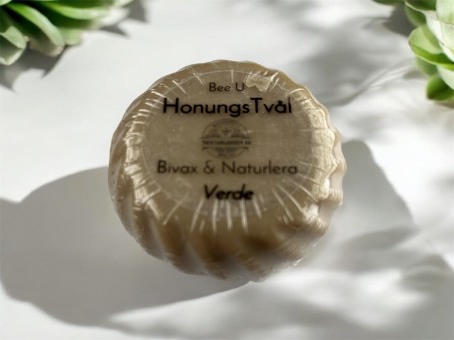 Honungstvål med bivax och naturlera “Verde” från Nektargården – naturlig handgjord tvål för hudvård